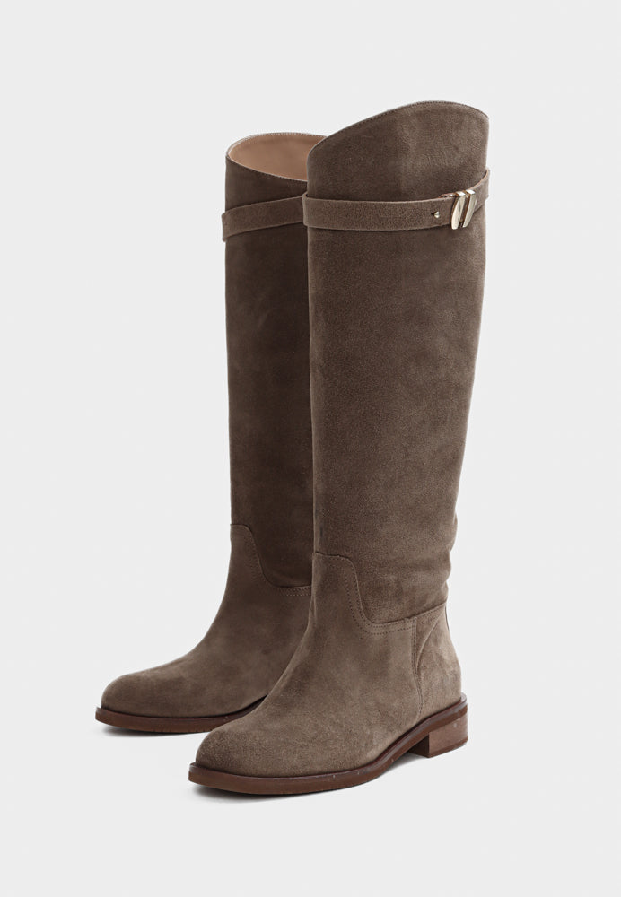 Etta støvle - Suede Taupe
