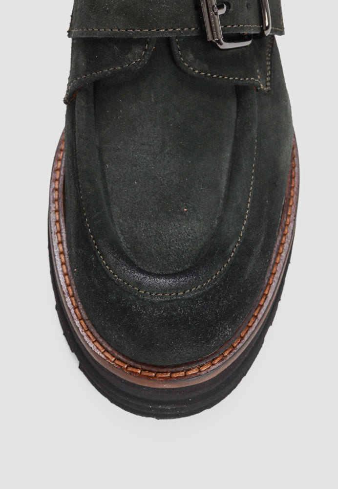 Marissa sko - Suede Bottle Green