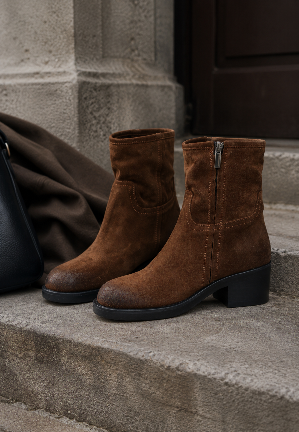 Arden støvle - Suede Cognac