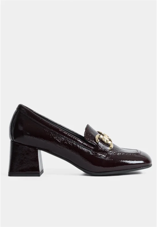 Madelyn Big Buckle pump - Dark Brown