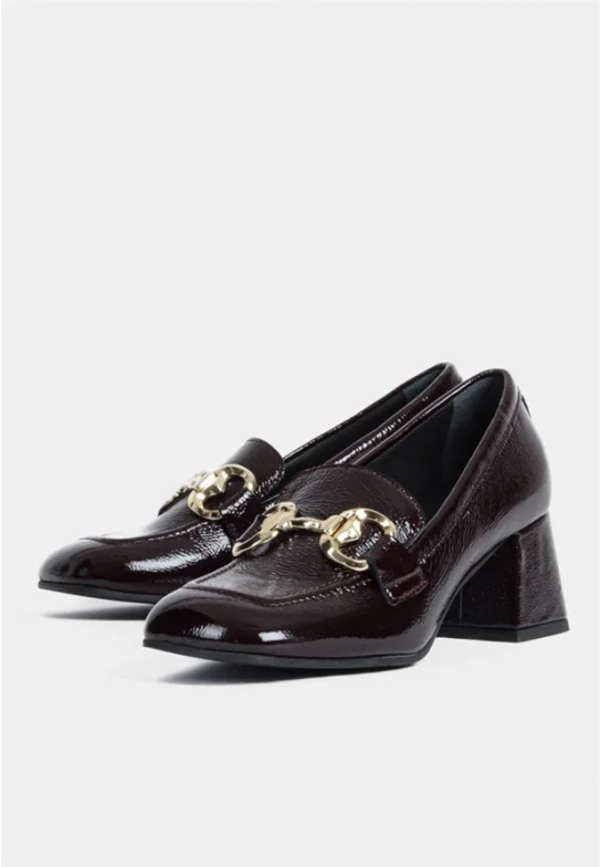 Madelyn Big Buckle pump - Dark Brown